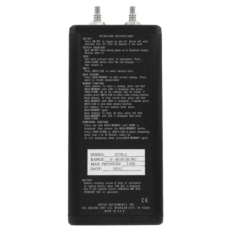 Dwyer Series 477B Handheld Digital Manometer - Image 4