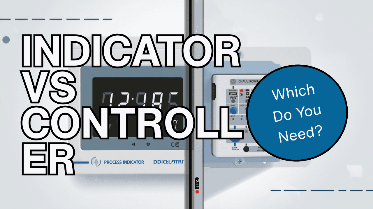 Digital process indicator and process controller side by side on a control panel