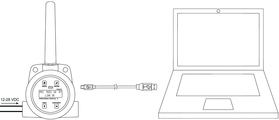 PDW30 wireless units connect to a PC with a USB connection